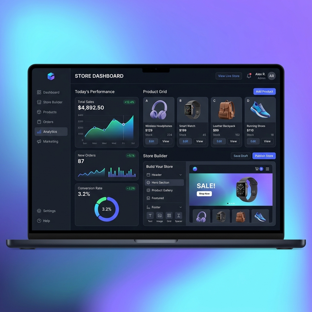 E-Commerce Development UI Mockup